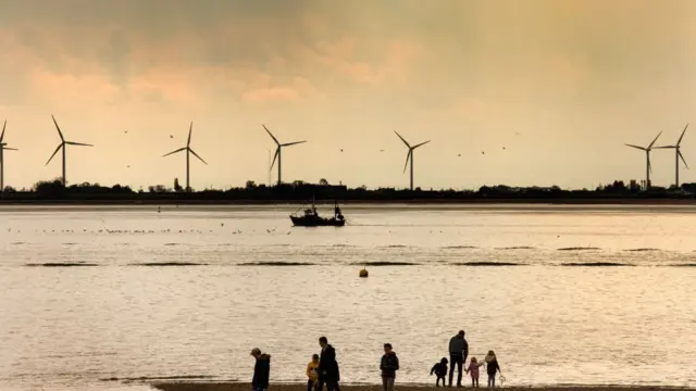 Turbinas de viento en Reino Unido.