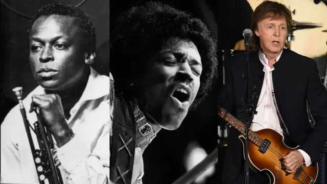 Miles Davis, Jimi Hendrix y Paul McCartney