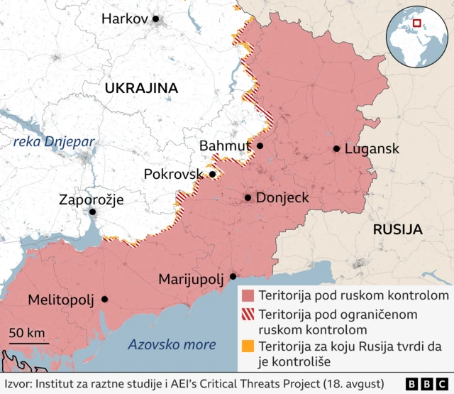 mapa ukrajine istok