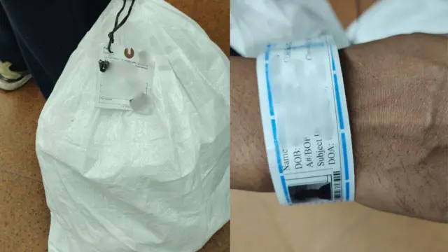 ফেরত আসা যাত্রীদের হাতে দেখা গেছে কাগজের রিষ্টব্যান্ড আর প্লাস্টিকের ব্যাগ 