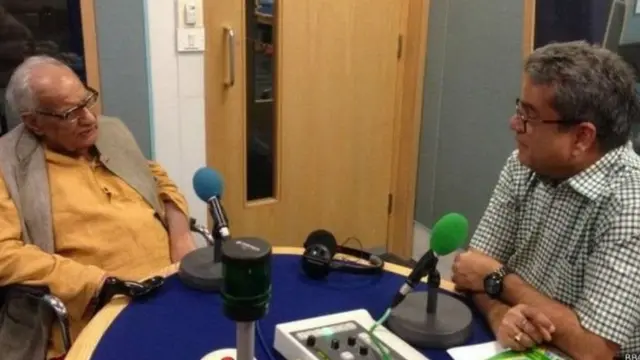 பிபிசி செய்தியாளர் ரெஹான் ஃபசல் உடன் பத்திரிகையாளர் குல்தீப் நய்யர்