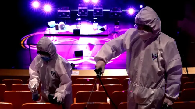 Penyemprotan di sekolah di Korea Selatan, virus corona, covid-19