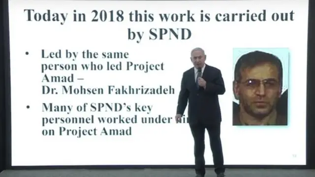 بنیامین نتانیاهو در تیرماه ۱۳۹۷ وقتی درباره اسناد هسته‌ای ایران به "سرقت‌رفته" سخنرانی می‌کرد، از محسن فخری‌زاده نام برده بود