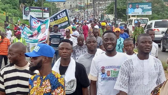 Awọn ọmọ ẹgbẹ APC nibi iwọde naa