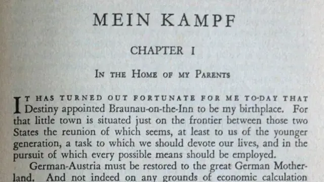página de la traducción en inglés de "Mein Kampf"