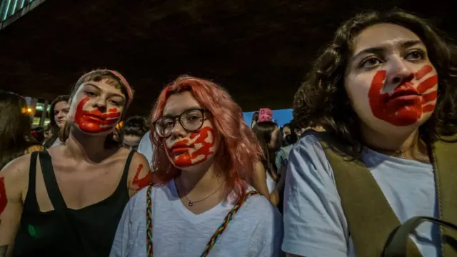 Des femmes participent à une manifestation pour le droit des femmes à Sao Paulo, août 2018