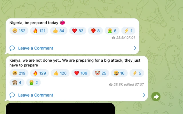 Ẹgbẹ naa fi ohun ti wọn n wa si oju opo Telegram