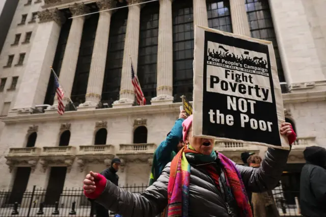 Protesta contra la pobreza en NY