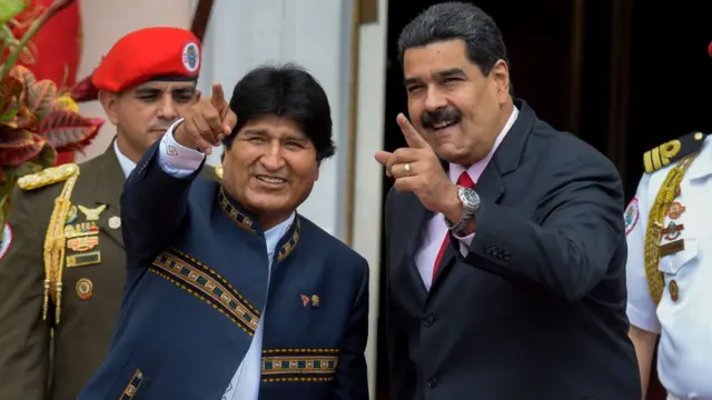 Evo Morales (esquerda) e Nicolás Maduro