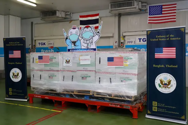 วัคซีนต้านโควิดของโมเดอร์นาที่รัฐบาลสหรัฐฯ บริจาคให้ไทย