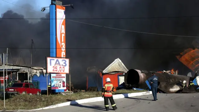 После взрыва на АЗС
