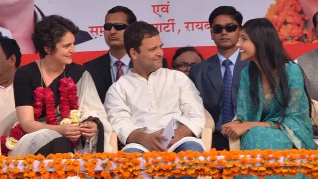 પ્રિયંકા ગાંધી અને રાહુલ ગાંધી સાથે અદિતિ સિંહ