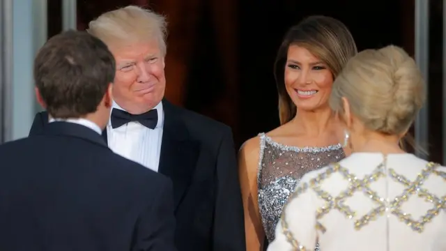 Дональд и Мелания Трампы принимают в Белом доме Эммануэля Макрона и его супругу Брижит