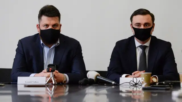 Пресс-конференция Волкова и Жданова в Брюсселе