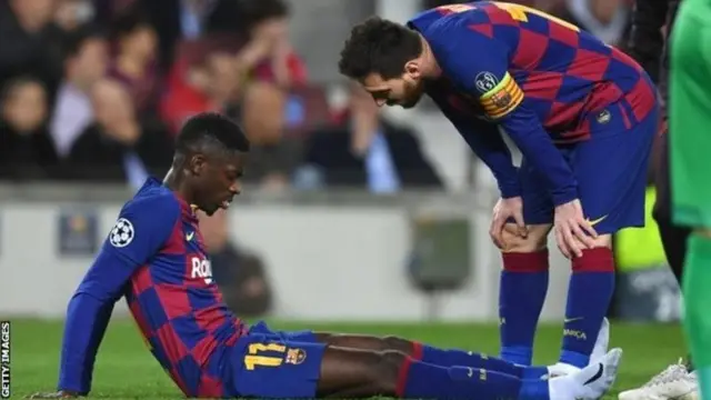 Ousmane Dembele na Lionel Messi