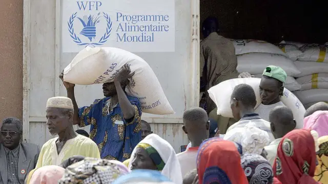 WFP'nin 2005 yılında Nijer'de yaptığı gıda yardımı.