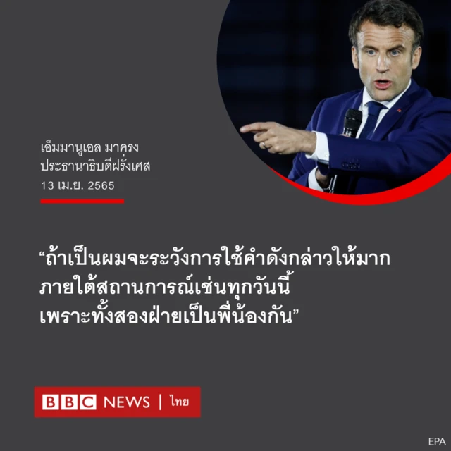 คำพูดของประธานาธิบดีมาครง