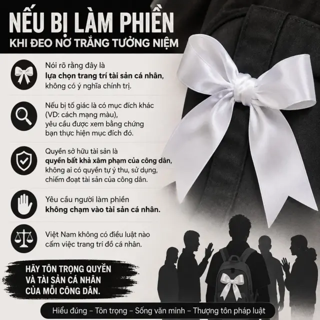Một số người chia sẻ bức hình này cho những người đeo nơ trắng