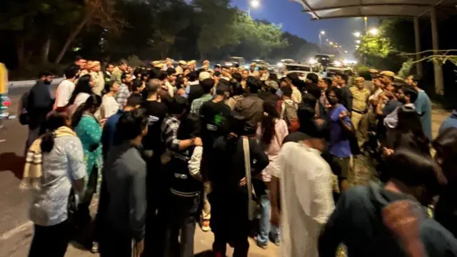 लेफ़्ट स्टूडेंट यूनियन का प्रदर्शन