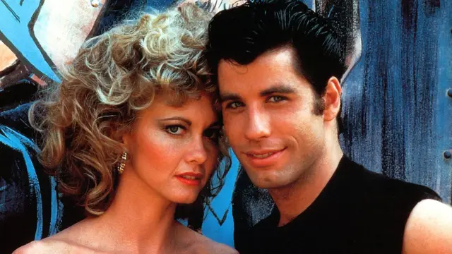 Olivia Newton-John com John Travolta no filme 'Grease'