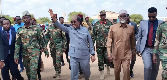 Madaxweyne Xasan Sheekh oo booqanaya Kismaayo