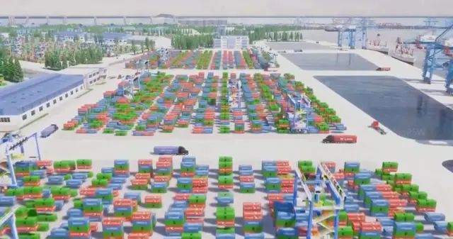 ग्रेट निकोबार बेटावरच्या प्रस्तावित बंदराचं एक कल्पनाचित्र 