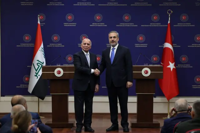 Dışişleri Bakanı Hakan Fidan ve Irak Dışişleri Bakanı Fuad Hüseyin.