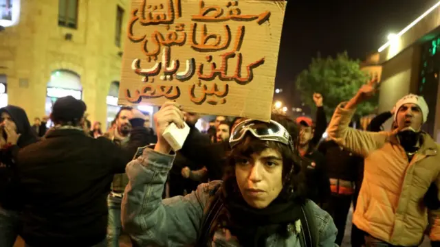 متظاهرين في بيروت