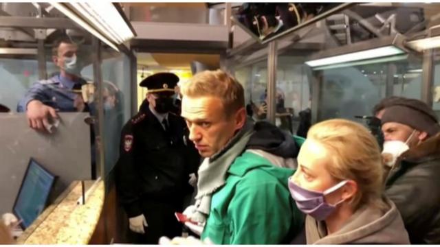 Navalny en el momento de su detención.