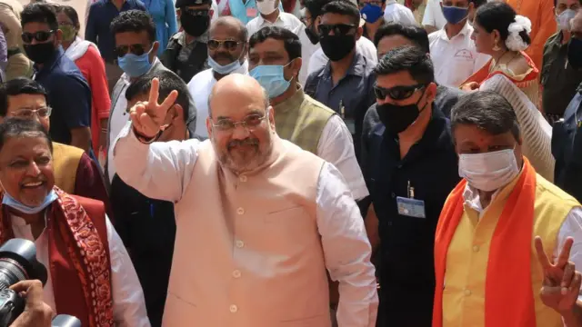ভারতের স্বরাষ্ট্রমন্ত্রী অমিত শাহ্। নির্বাচনী জয়ে মরীয়া বিজেপির কেন্দ্রীয় নেতারা পশ্চিমবঙ্গে ঘনঘন সফর করছেন।
