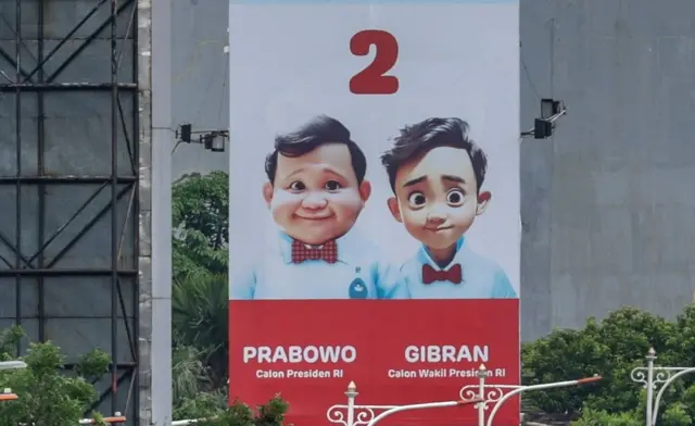 Alat peraga kampanye Prabowo-Gibran pada masa kampanye Pilpres 2024 lalu.