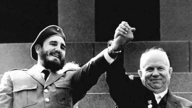 蘇聯領導人赫魯曉夫和古巴領導人卡斯特羅