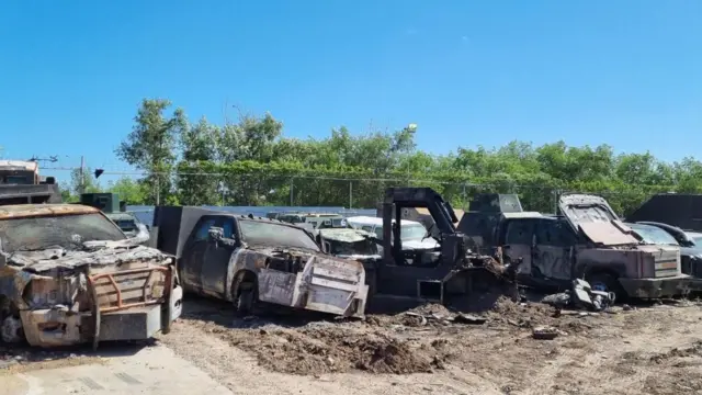 Seized Mexican cartel 'monster trucks' destroyed