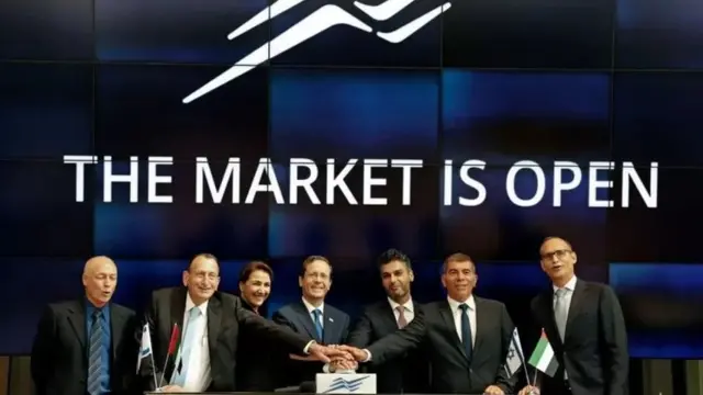 इसराइली स्टॉक मार्केट को शुरू करते यूएई के नेता