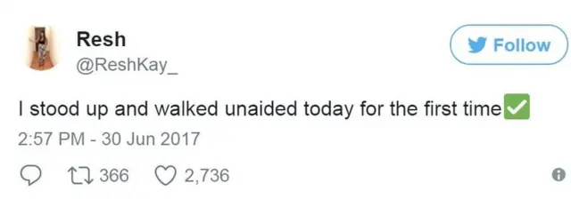 Resham Khan en Twitter: "Hoy me puse de pie y caminé por primera vez sin ayuda"