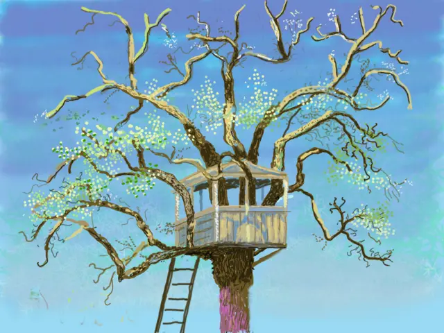 Cuadro en iPad No. 125, 19t de marzo 2020 © David Hockney