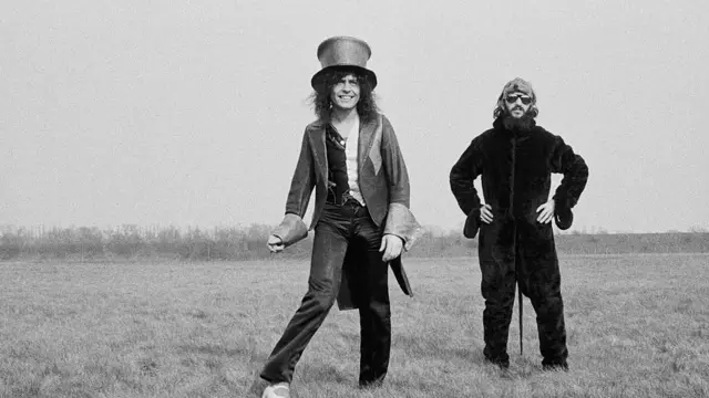 С Марком Боланом на съемках фильма Born to Boogie. Март 1972 г.