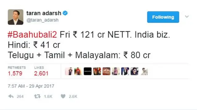 तरण आदर्श का ट्वीट