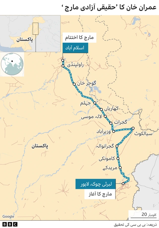 لانگ مارچ کا راستہ