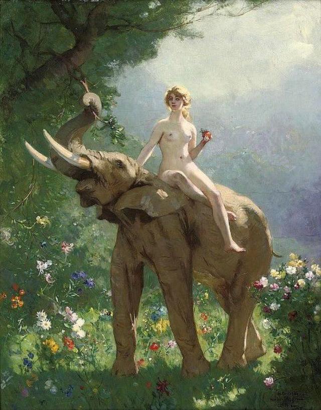 Eva no Éden, em pintura de Gustave Surand, século 19