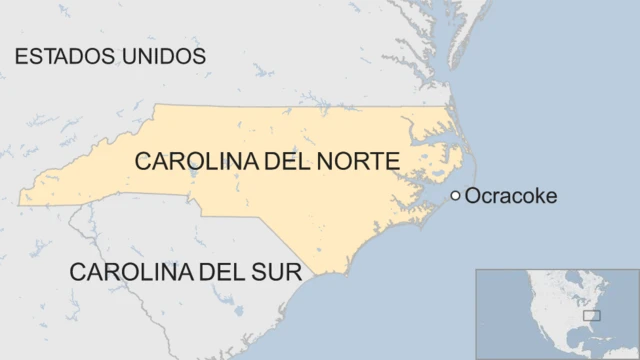 Mapa Ocracoke.