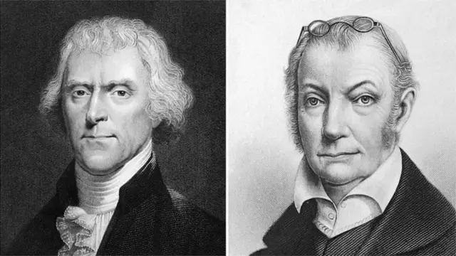 Thomas Jefferson (i bubamfu) na Aaron Burr barahanganye bikomeye mu matora ya mbere yabayemwo impari muri Amerika
