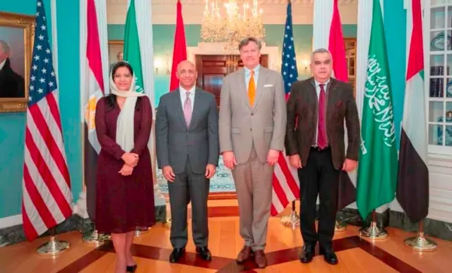 ምክትል ምኒስተር ጉዳያት ወጻኢ ኣመሪካ ክርስቶፈር ላንዳው ምስ ኣምባሳደራት፡ ስዑዲ ዓረብ፡ ኢማራትን ዓረብን ግብጽን