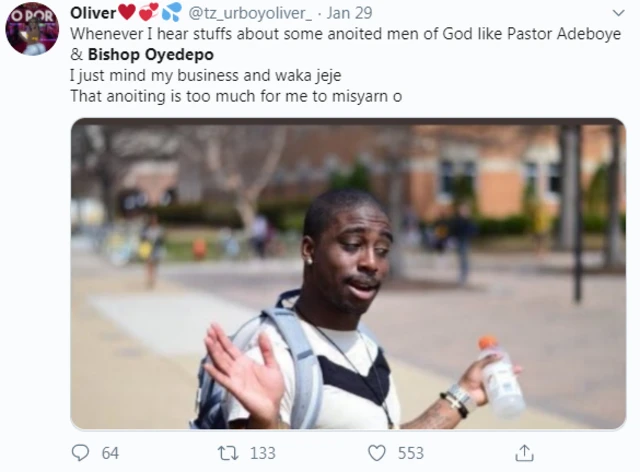 Twitter post on top allegation say US Embassy deny Bishop David Oyedepo visa