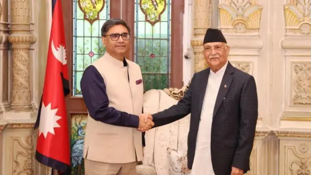 काठमाण्डूमा प्रधानमन्त्री केपी शर्मा ओली र भारतका विदेशसचिव विक्रम मिस्री