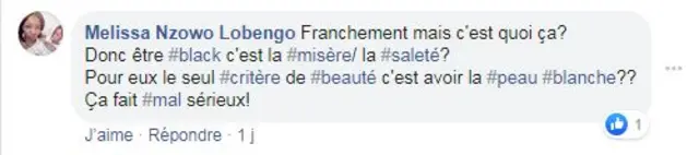 Un commentaire sur Facebook.