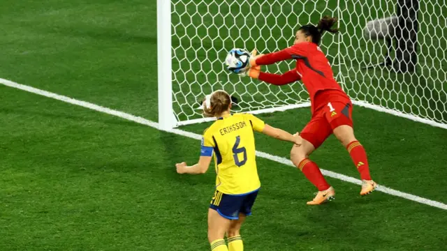 Musovic making a save