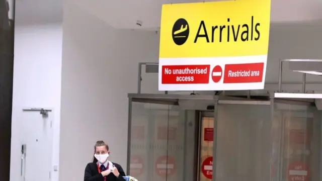 Arrivals sign at Belfast City Airport