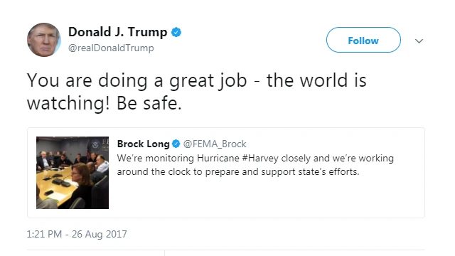 Donald Trump hail people wey dey rescue on top Twitter