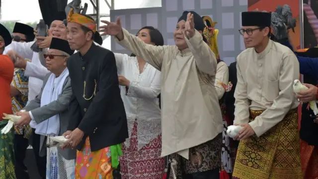 Sandiaga Uno, Prabowo Subianto, Joko Widodo, Ma'ruf Amin